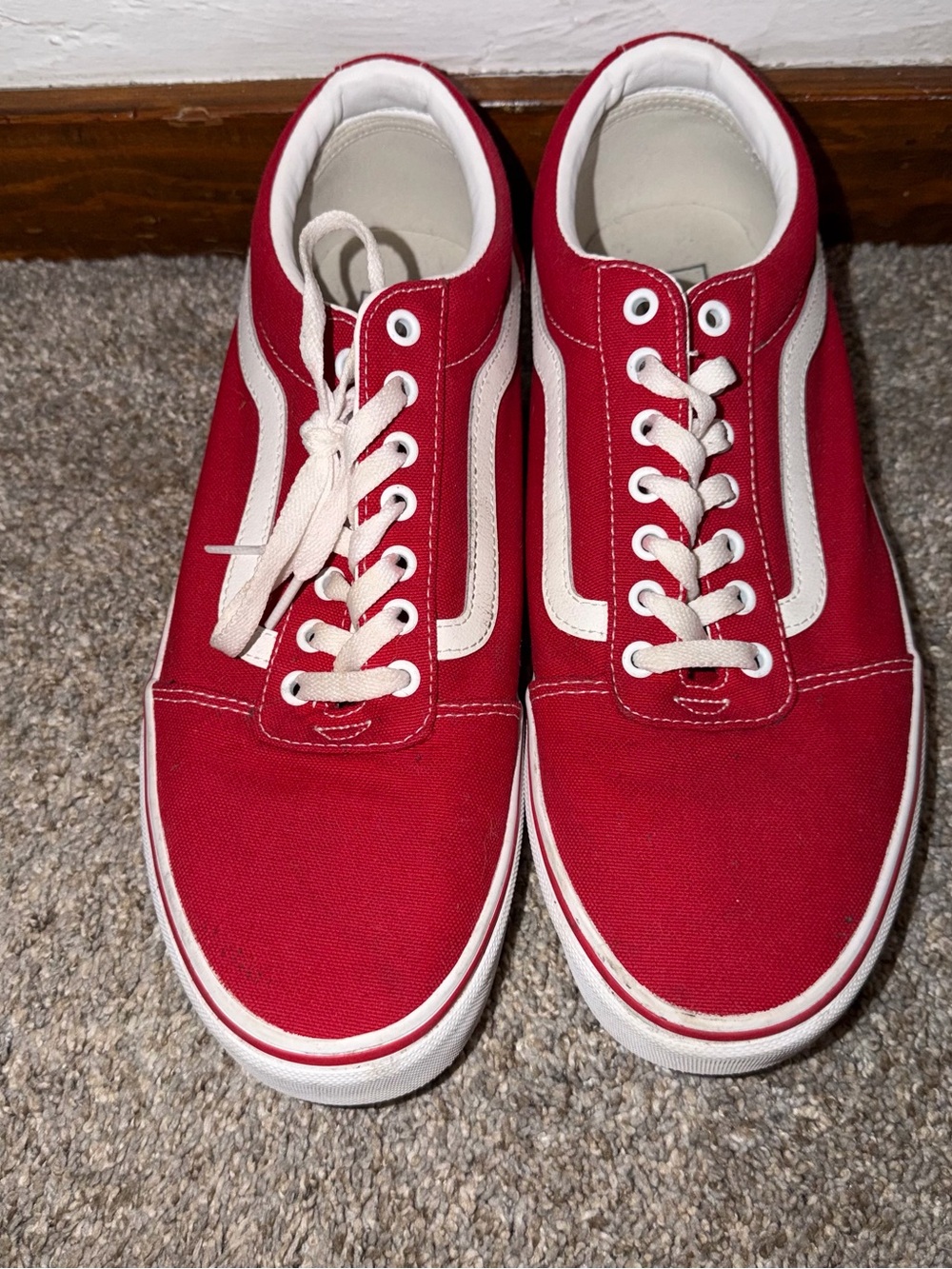 Vans Red and White Low-Top Sneaker